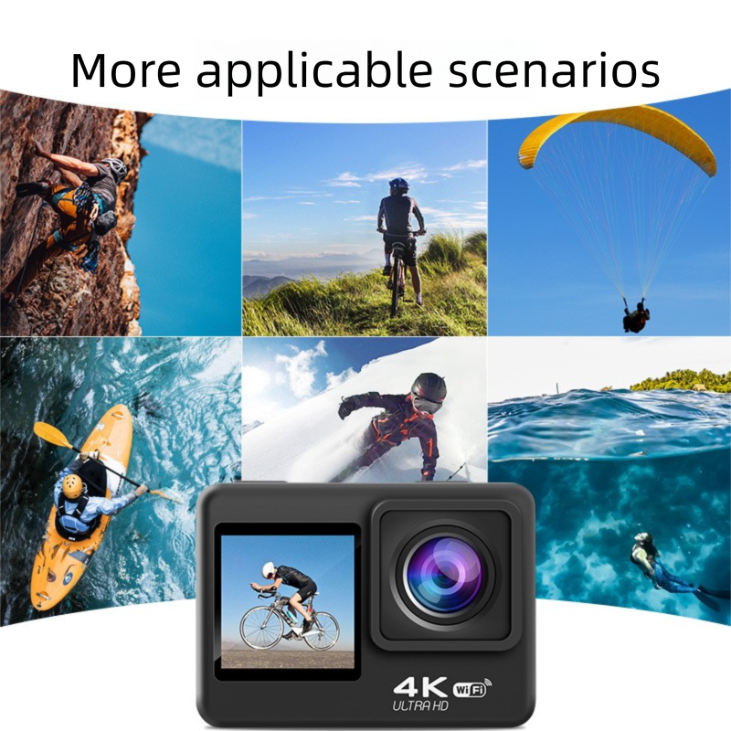 4K Action Waterproof HD Dual Screen Wifi Remote Control Outdoor Shooting Cycling Skiing Underwater Camera_voghion.com