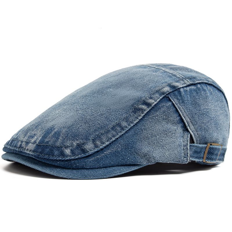 Cappello in denim lavato primaverile e autunnale per uomo, berretto versatile, berretto casual da donna con parasole, regolabile e alla moda_voghion.com