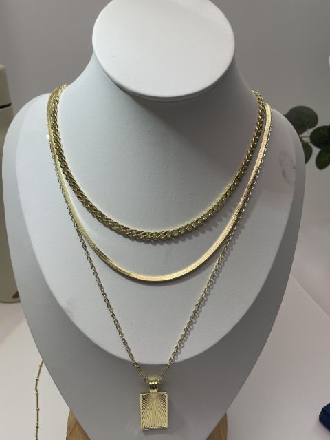 Collier à trois rangs en laiton plaqué or véritable, pendentif simple en forme de cercle torsadé, tendance pour femmes_voghion.com