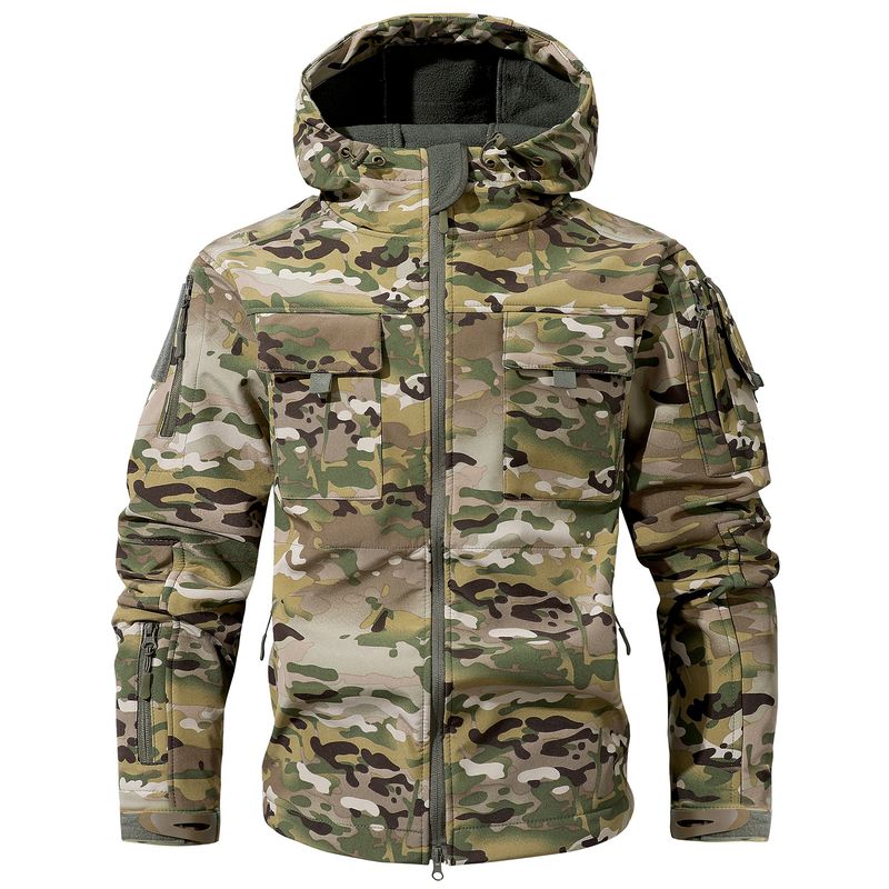 Men’s Softshell Jacket – Tactical Camo Windbreaker With Fleece Lining (S-3XL, 7 Colors)_voghion.com