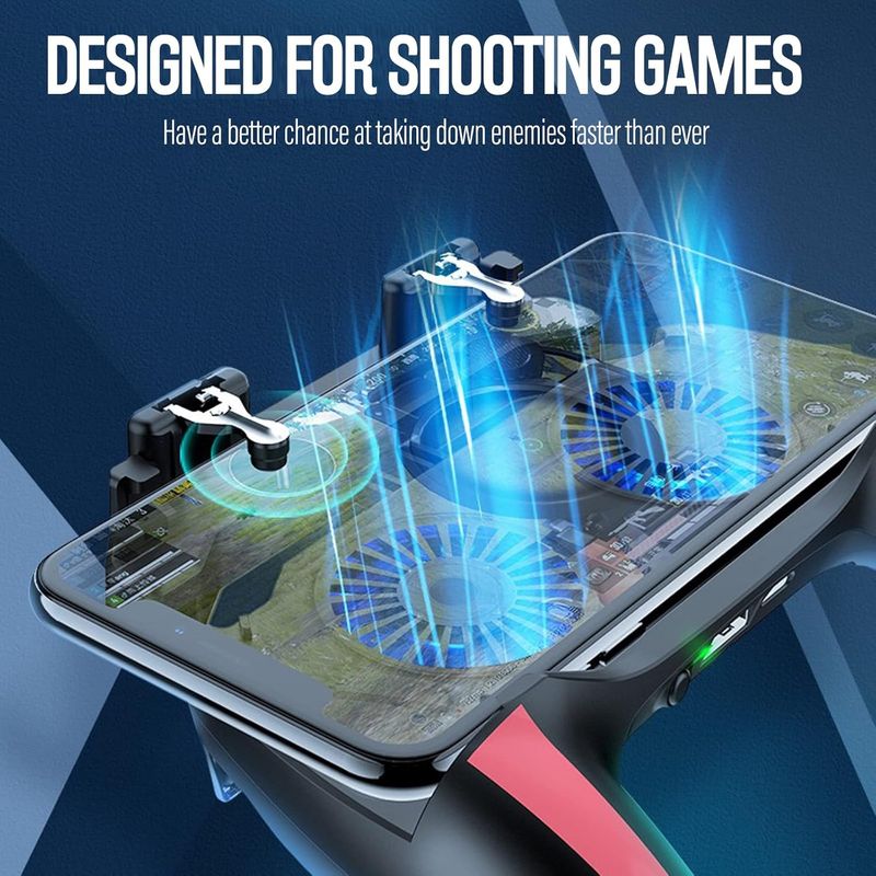 Mobile Game Controller With 4000Mah Power Bank & Cooling Fan, L1R1 Triggers Joys_voghion.com