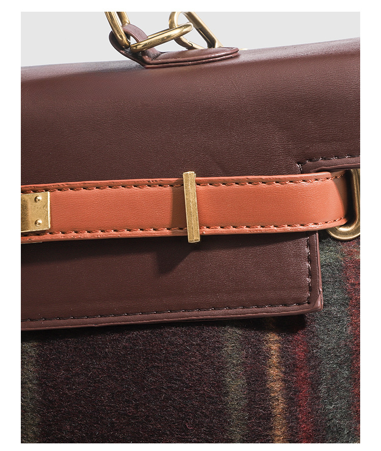 Borsa Melard in lana a quadri, design di nicchia, autunno e inverno 2025, zaino con texture alla moda_voghion.com