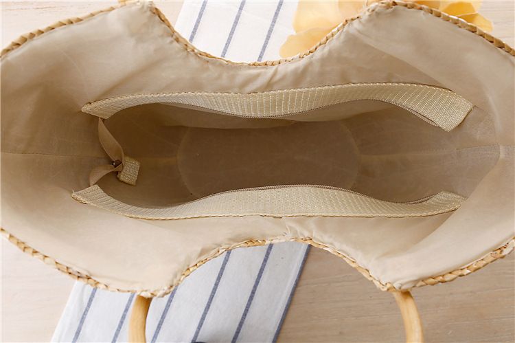 Nuova borsa intrecciata a mano in rattan con fiori di grande capacità e borsa intrecciata in paglia per le vacanze al mare_voghion.com