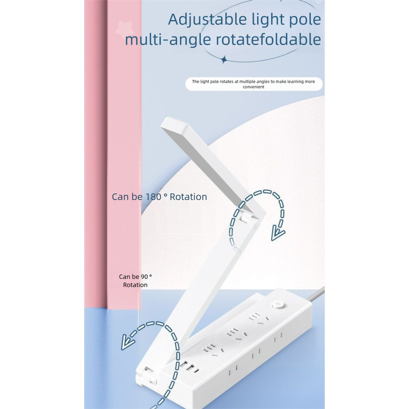 Nuova lampada da comodino con presa LED rotante multifunzionale per la protezione degli occhi, con USB e scrivania per studenti_voghion.com