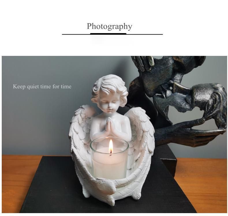 Neu Engel Kerzenhalter Ornament Nordic Stil Zu Hause Desktop Lagerung Dekoration Harz Handwerk_voghion.com