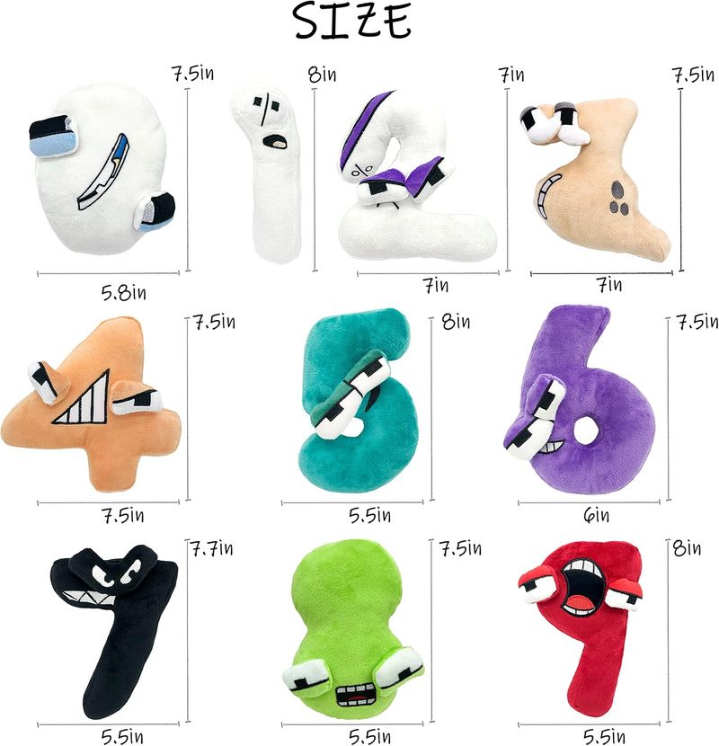 10PCS Nume Lore Pluche Sierkussen Pluche Speelgoed, Nume Pluche 0-9 Gevulde Figuurpop Voor Kinderen En Volwassenen, Verjaardagskeuze Voor Fans Geschenken_voghion.com