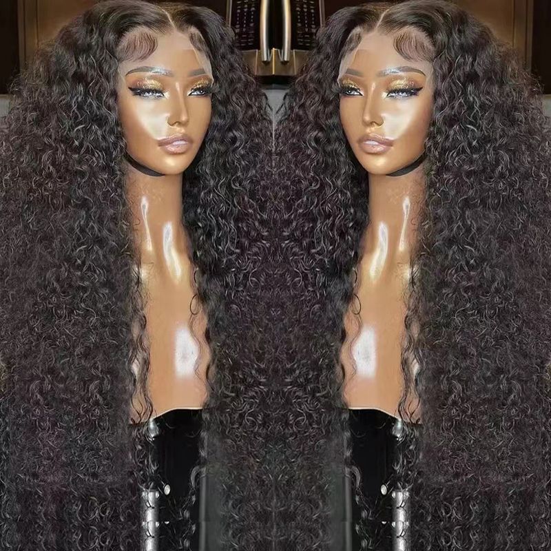 Heißer verkauf Afrikanische kleine lockige perücke vordere spitze lange lockige perücke perücken chemische faser kopfbedeckungen mode Natürliche realistische_voghion.com