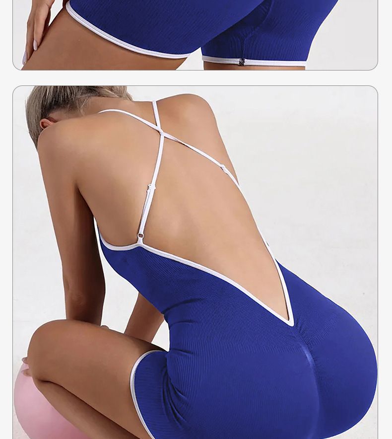 Shorts deportivos cruzados de estilo europeo y americano para mujer, ideales para fitness y fitness. Diseño ajustado que realza la espalda._voghion.com