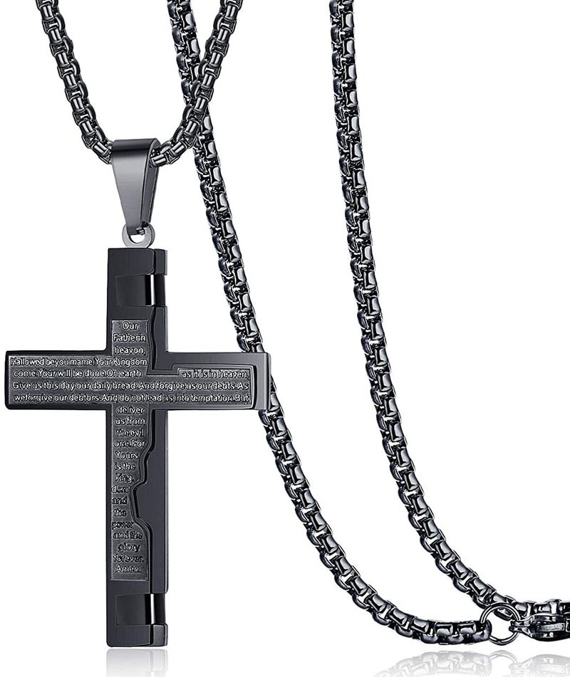 Unisex Titanium Cross Stainless Steel Necklace In Minimalist Style_voghion.com