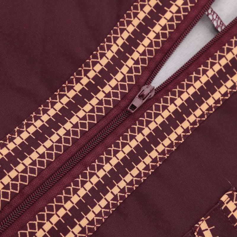 Men's Clothing Men's Muslim Robe Stand Collar Printed Ethnic Style Loose And Comfortable Jumpsuit_voghion.com