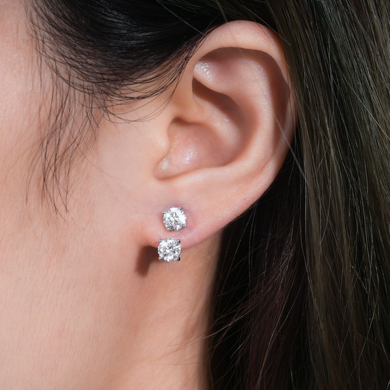 Modischer personalisierter Mosonit mit Sterling Silber, kleine und hochwertige Luxus-Ohrringe_voghion.com
