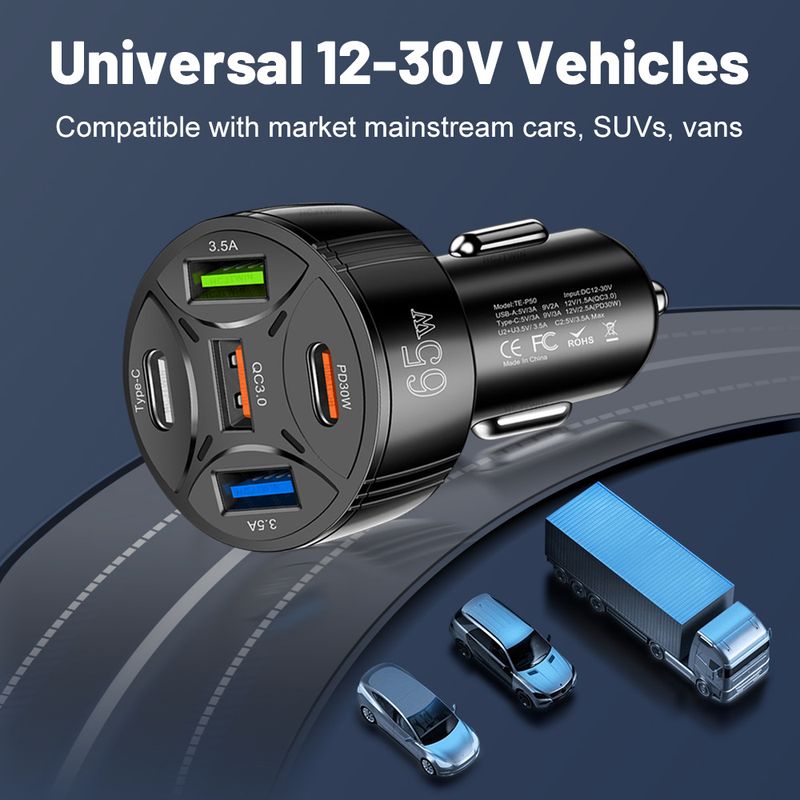 Music Festival  65W New Charger 3USB+2PD Super Fast Car Charging_voghion.com