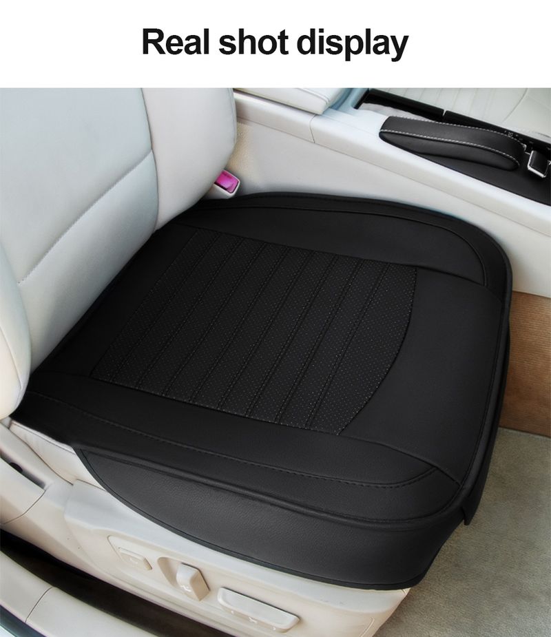 Capa de couro PU premium, antirriscos, almofada para carro, protetor de assento de carro resistente ao desgaste com bolso de armazenamento_voghion.com