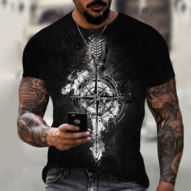 Nuova maglietta 3D da uomo Spade Ace, casual, stile streetwear, a maniche corte_voghion.com