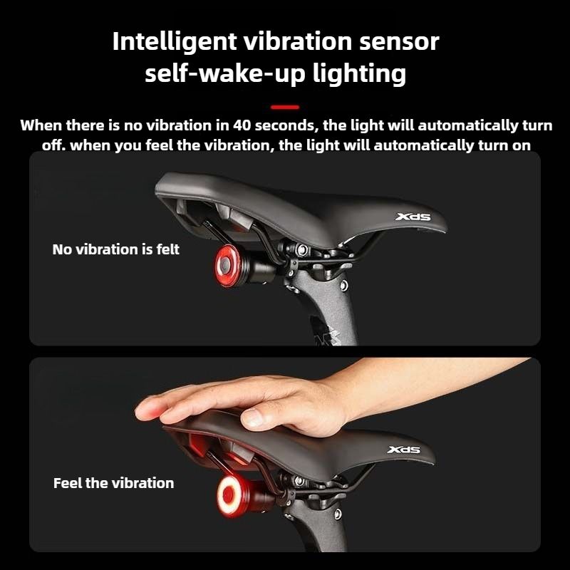 Luci posteriori per bicicletta, bici da strada di montagna, luci di avvertimento ad alta luminosità, luci con sensore di frenata intelligente, ciclismo all'aperto_voghion.com