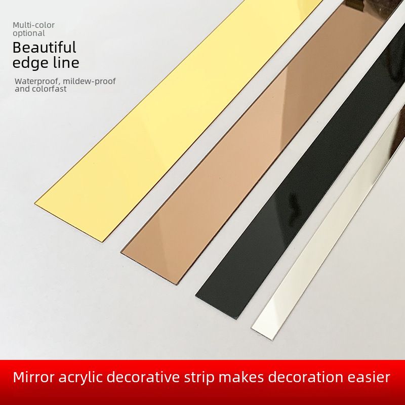 Acrylic decorative strip stereo mirror wall stickers living room bedroom TV background Wall Mirror stickers waterproof self-adhesive_voghion.com