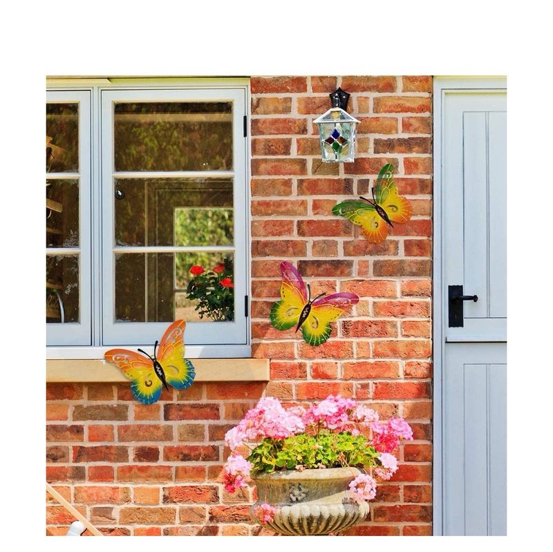 Fabrik Versorgung Metall Schmetterling Wand Dekoration Wohnzimmer Drei-dimensional Schmetterling Dekoration Wand Aufkleber Hause Dekoration Handwerk_voghion.com