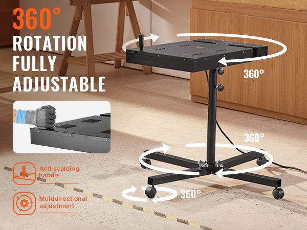 Pro Flash Dryer 18x18 inch, Upgrade 2000W Flash Dryer for Screen Printing Machine, 0-750°F Temperature Control, with Height Adjustable Stand, 360° Rot_voghion.com