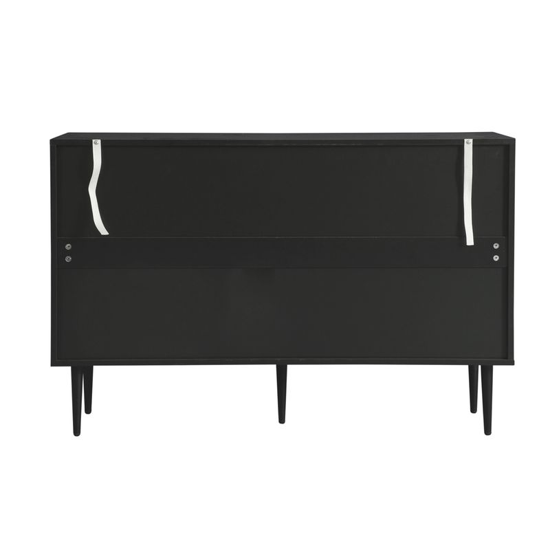 Comode Schwarz 120x79,5cm Con 3 Vasi, Mobili In Metallo E Vetro_voghion.com