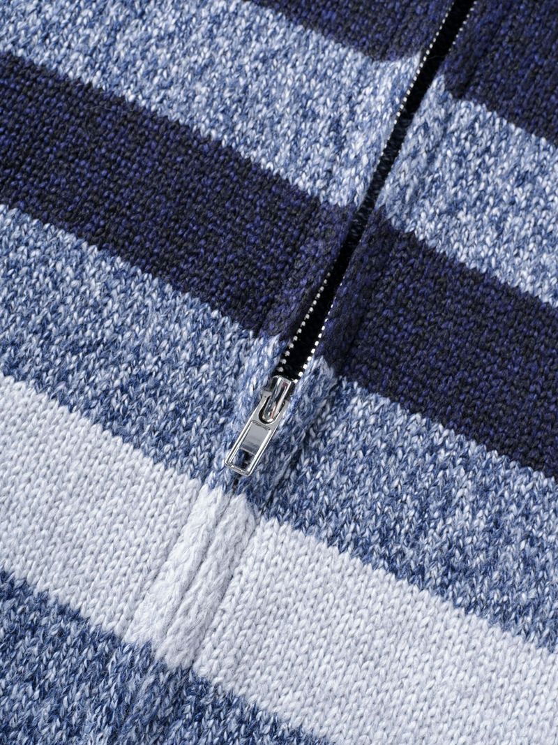 Herren-Baseballjacke, Strickpullover, Cardigan – Slim Fit, dehnbarer Pullover mit Farbblock-Design für die Freizeit im Herbst und Winter_voghion.com