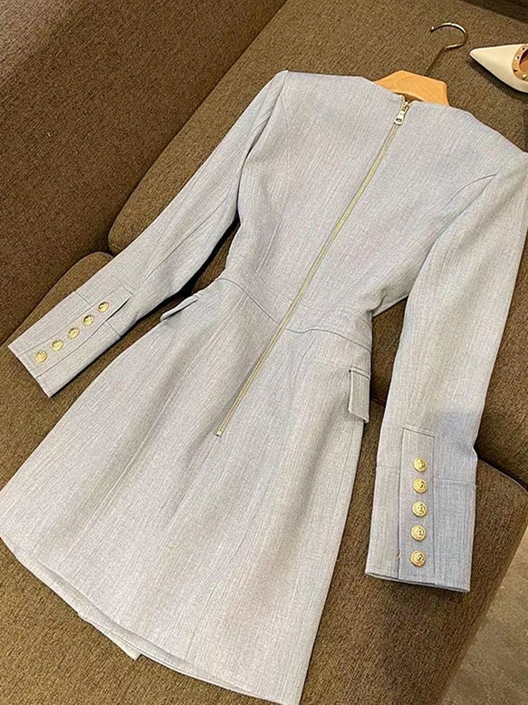 Damenbekleidung Kleid Nischendesign Frühling Neuer Stil High-End Schlanke Taille Anzugrock Für Frauen_voghion.com
