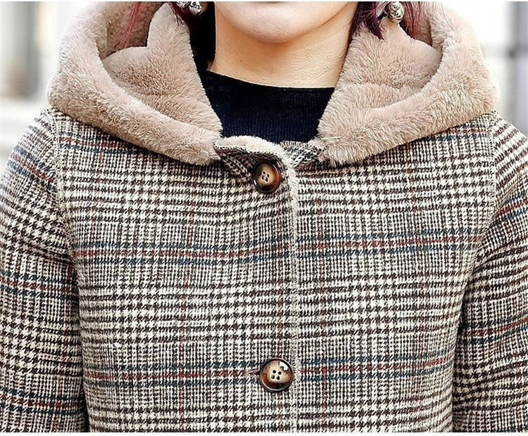 Herbst Winter Wolle Mantel Frauen Plaid Schafe Scher Leder Pelz Mid Lange Mäntel Plus Veet Starke Mit Kapuze Warme Wolle Dame mantel_voghion.com