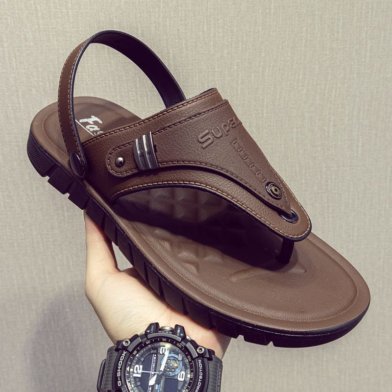 Infradito da uomo, nuovo stile estivo, suola spessa antiscivolo, versione coreana, alla moda e casual per uscire in spiaggia._voghion.com