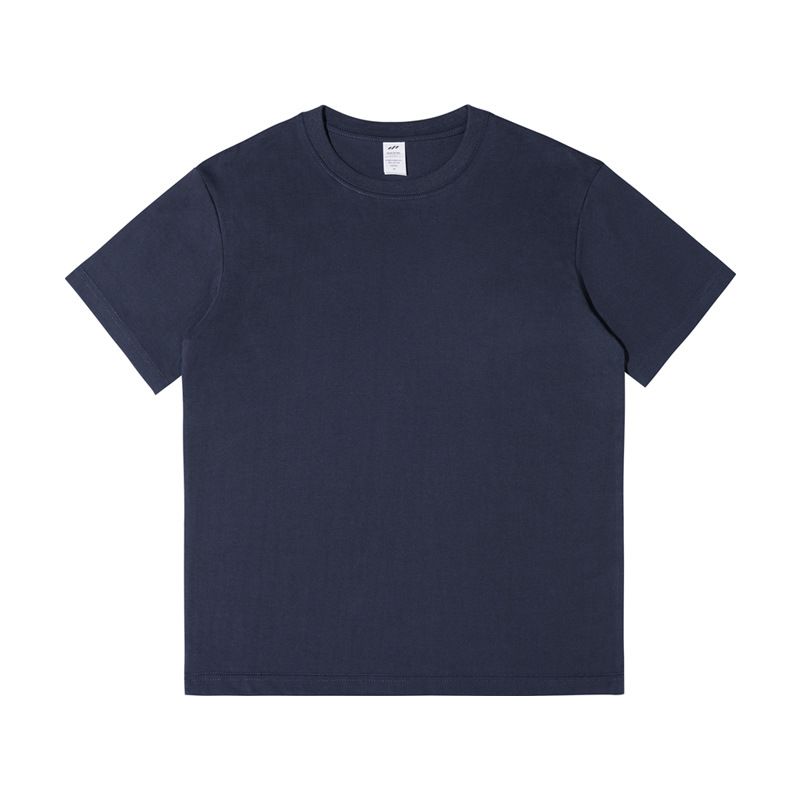 2025d Drei Seewale|230g Kurzarm Xinjiang Gekämmte Baumwolle Herren Einfarbig Weiß Trendy Lose Blank T-Shirt_voghion.com