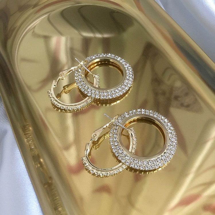Orecchini da donna grandi orecchini che snelliscono il viso anello ad ago in argento sterling S925 nuovi orecchini alla moda da donna tendenza coreana_voghion.com