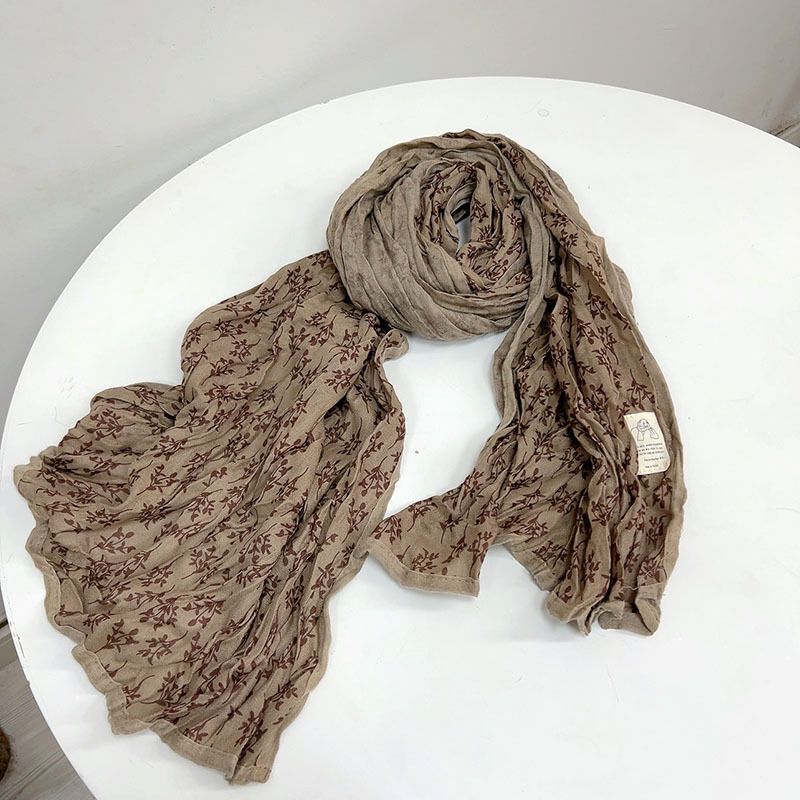Sciarpa da donna in seta, stile coreano, sottile e traspirante, stile autunno-inverno, nuova moda floreale, versatile, artistica_voghion.com