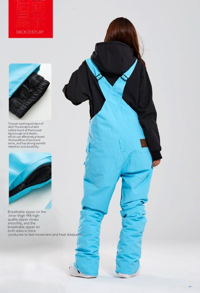 Tuta da sci Snowboard doppia tavola impermeabile nera invernale sci indoor sci nuovi pantaloni da neve_voghion.com
