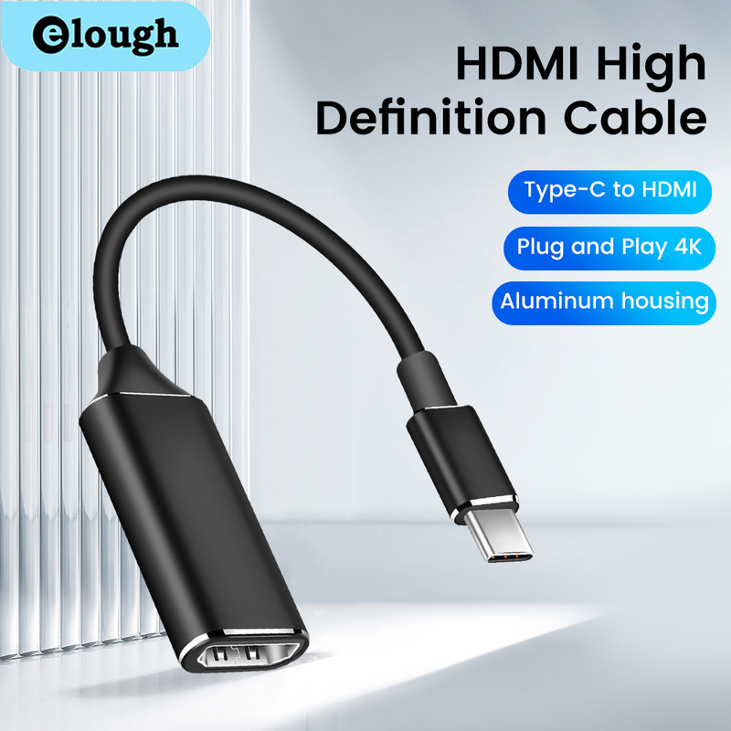 Su C pe į HDMI suderinamas adapterio kabelis 4K USB3.1 C tipo vaizdo kabelio keitiklis, tinkamas kompiuteriams, nešiojamiesiems kompiuteriams, Samsung, Ty P, lapp,_voghion.com