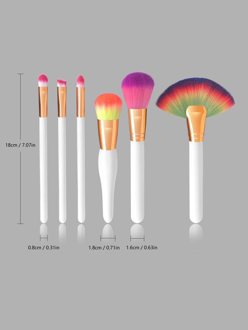 6 weiße, professionelle Make-up-Pinsel-Sets im Boutique-Design_voghion.com