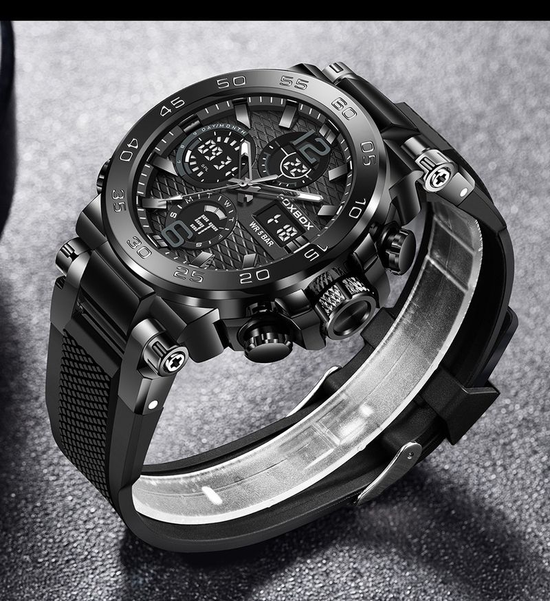 Nuevo reloj electrónico multifuncional con doble pantalla, moderno reloj de cuarzo luminoso con esfera grande para estudiantes y deportes._voghion.com