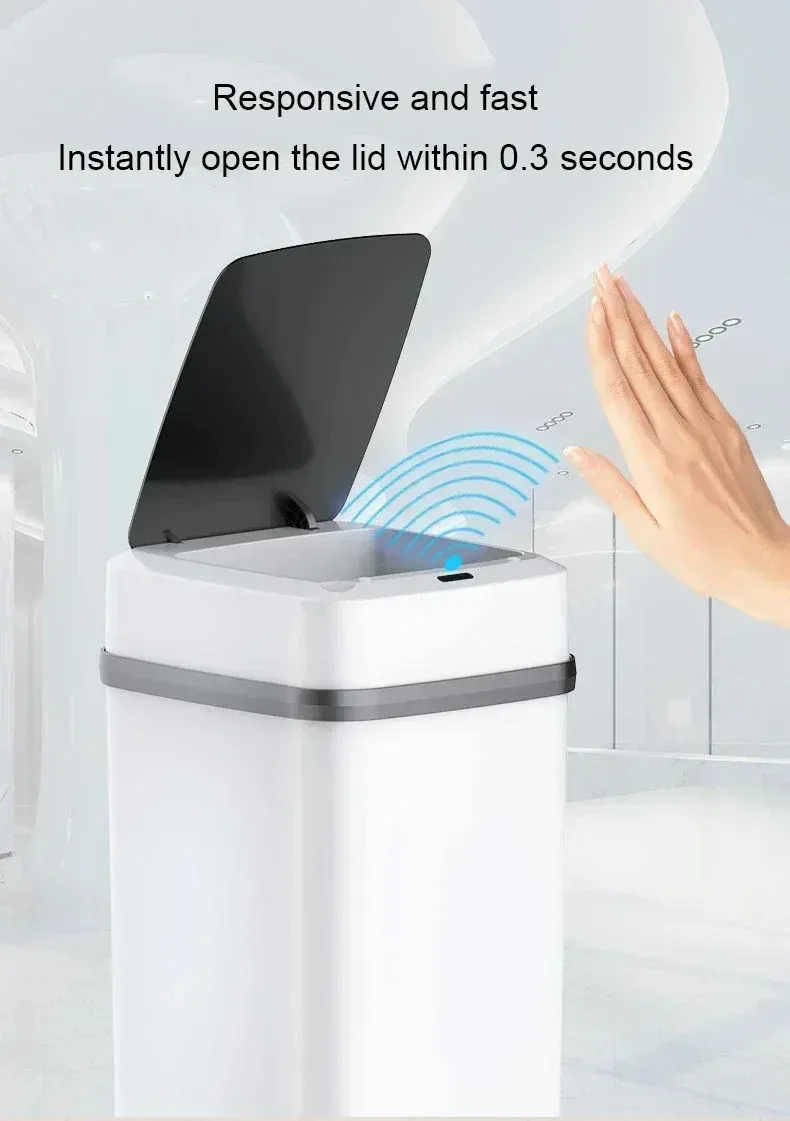 13L Haushalt Küche Badezimmer Wohnzimmer Kontaktloser Intelligenter Sensor Offener Deckel Müll Kann Geruch Isolieren_voghion.com