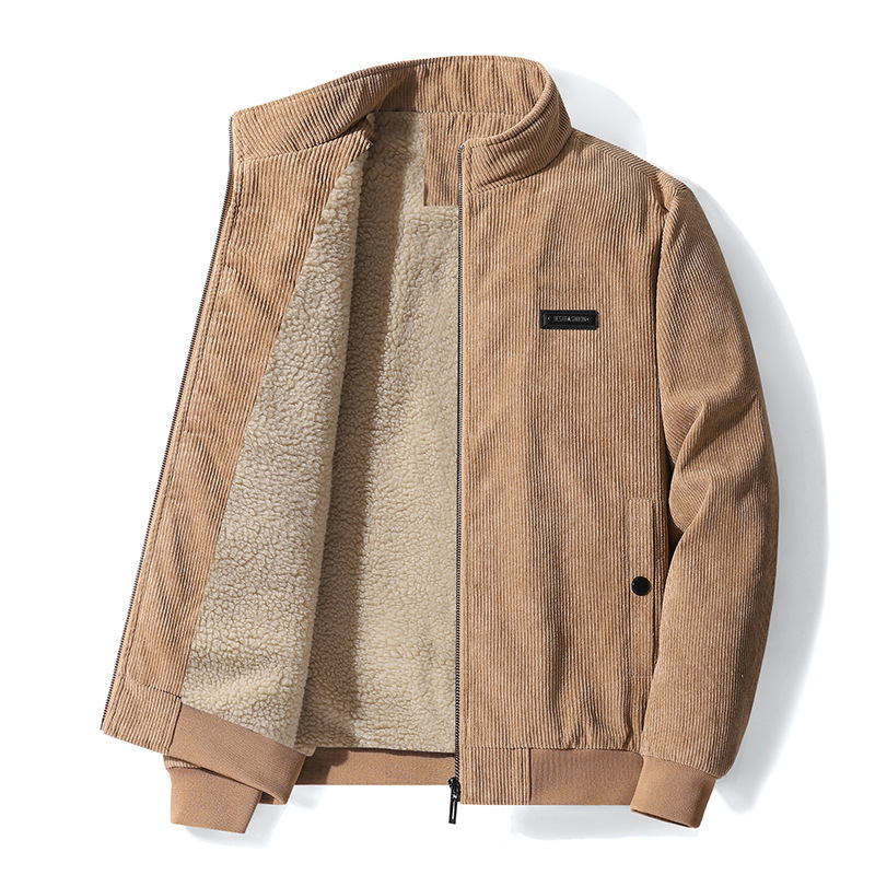 Winter New For Men, Autumn Winter Coat, Corduroy Cotton Jacket, Thickened Lambskin, Sports And Leisure Jacket With Added_voghion.com