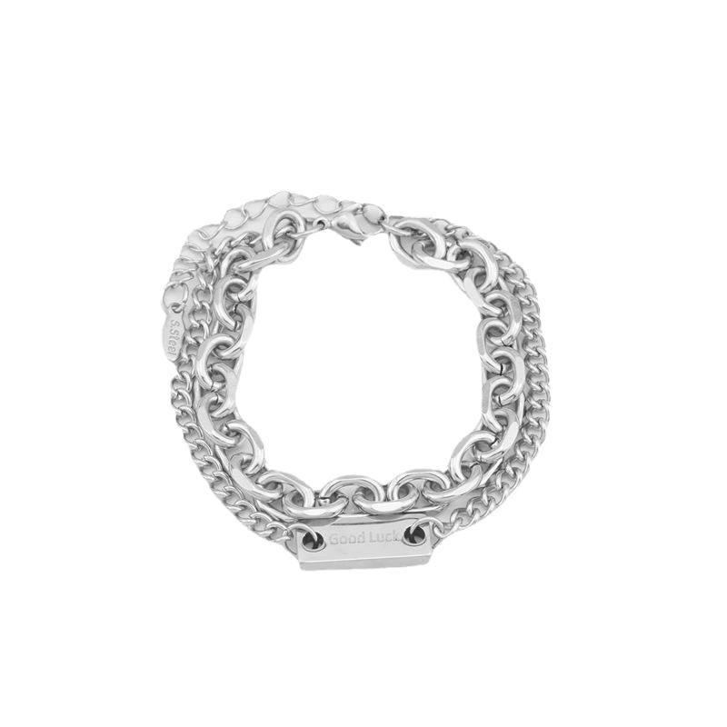 Punk High-end Simple And Elegant Trendy Personality Cool Hip-hop Cuban Men's Titanium Steel Bracelet_voghion.com