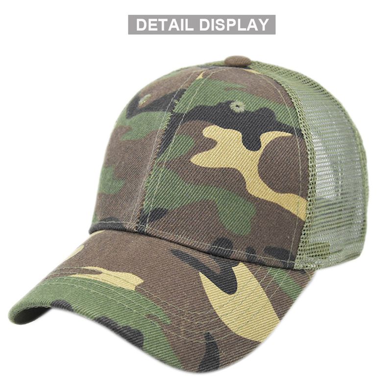 Unisex Camouflage Baseball Cap, Camouflage Mesh Cap, Summer Breathable Duckbill Cap, Mesh Duckbill Cap, Student Baseball Cap, Sun Visor Cap_voghion.com