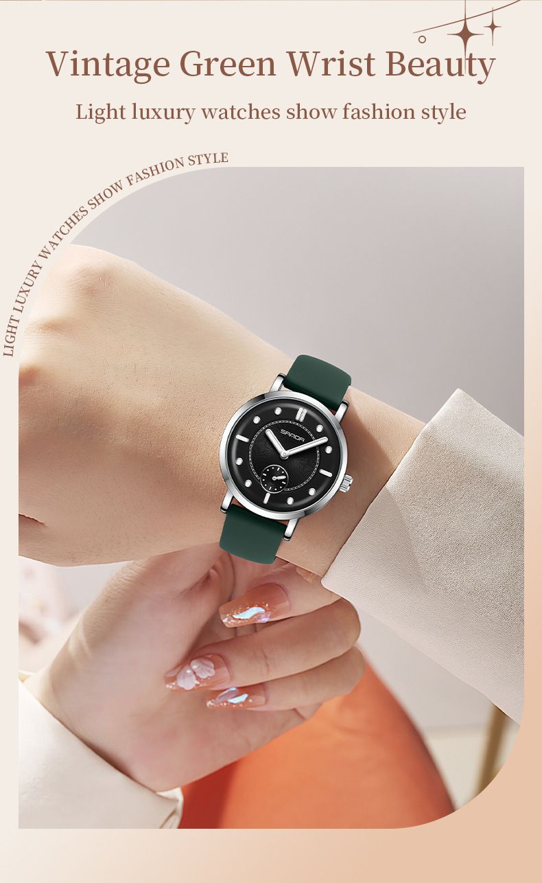 Women's Fashion Watch With Luminous Silicone Strap, Waterproof Casual Wristwatch For Everyday Wear, Minimalist Design With Round Dial_voghion.com