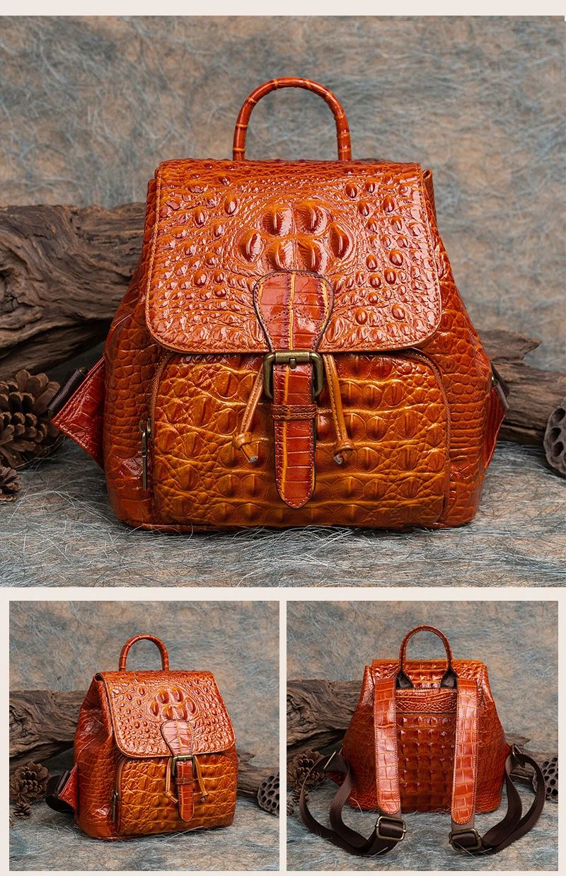 Mehrzweckrucksack aus Rindsleder im chinesischen Retro-Stil mit Reliefprägung, handgefertigt, mit Lederfinish._voghion.com