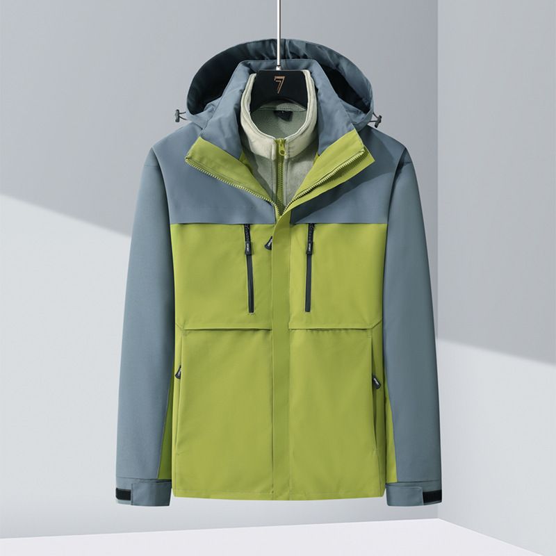 Giacca da trekking unisex 3 in 1 impermeabile antivento in caldo pile di visone con fodera interna staccabile_voghion.com