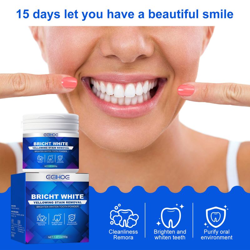 EELHOE Deep Cleaning Powder Cleans Stains Whitens Freshens Breath Gentle On Gums Strengthens Teeth_voghion.com