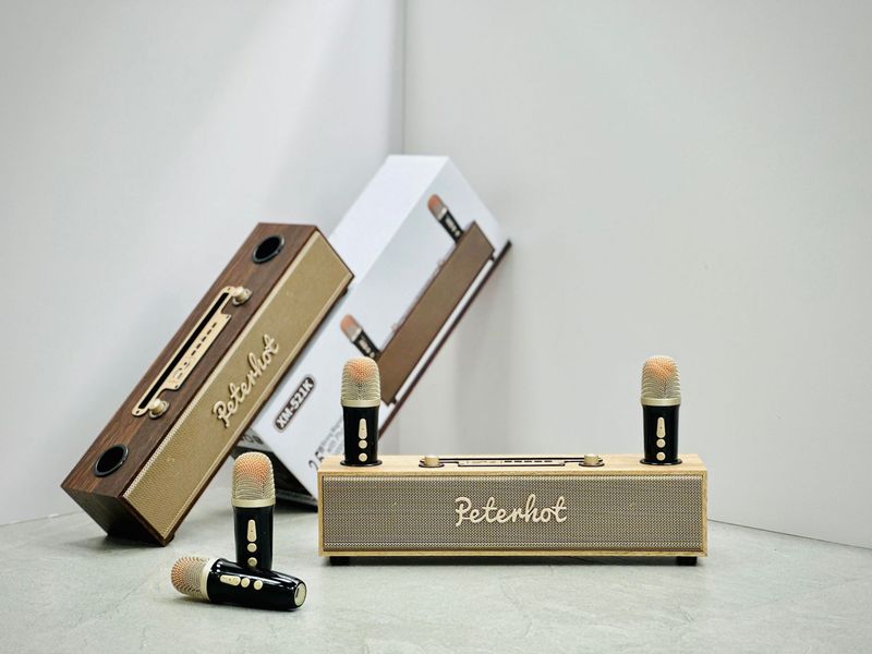 XM-521 Wireless Bluetooth Integrated KTV Dual microphone Singing Home Microphone Speaker_voghion.com