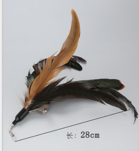 Forniture per animali domestici, bacchetta per il gioco di perle e piume, giocattolo fai da te per l'autointrattenimento del gatto, testa di ricambio_voghion.com