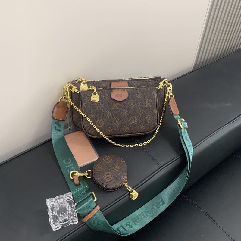 Borsa a tracolla singola da donna Mahjong cinque in uno, stile Color-Block 2025, nuova moda, monogramma dell'alfabeto_voghion.com