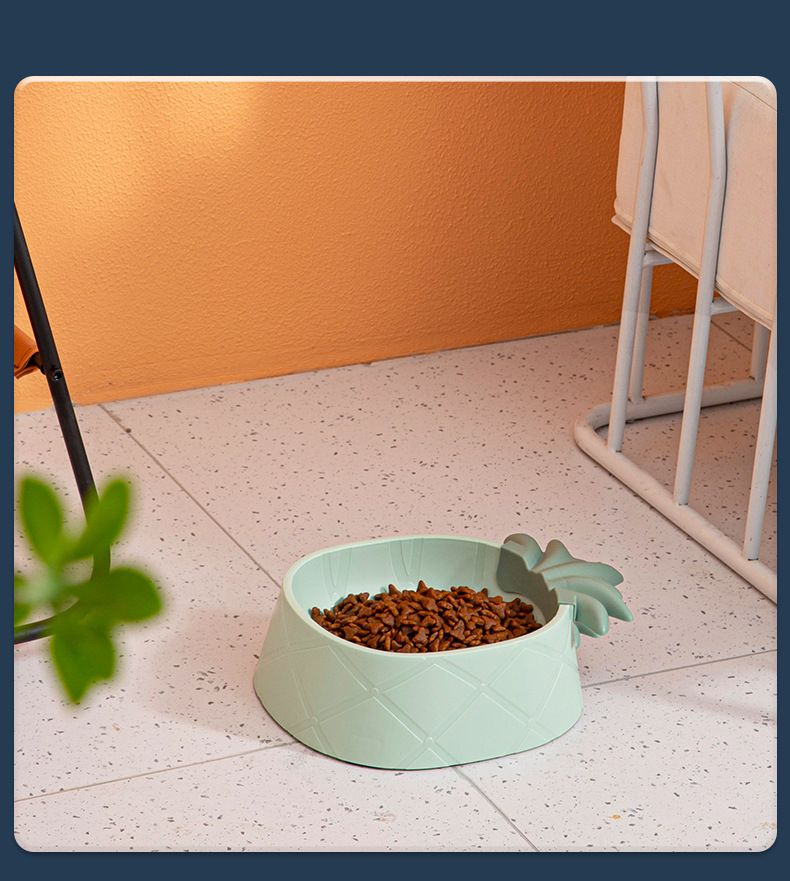 Ciotola per cani di grande capacità, antiurto, con protezione antivento per il collo, a forma di ananas e fragola, in plastica per animali domestici_voghion.com