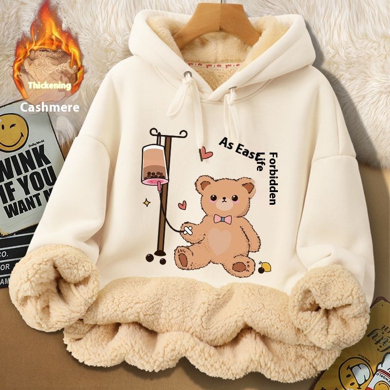 Felpa con cappuccio in pelle di agnello 2024 nuova collezione autunno inverno con pile isolante ispessito e ultra spesso 12_voghion.com