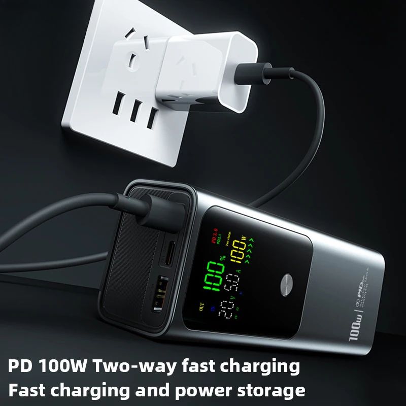 20000 mAh Powerbank mit großer Kapazität, tragbar, 100 W, USB C, schnelles Laden, mobiler externer Akku für iPhone 16_voghion.com