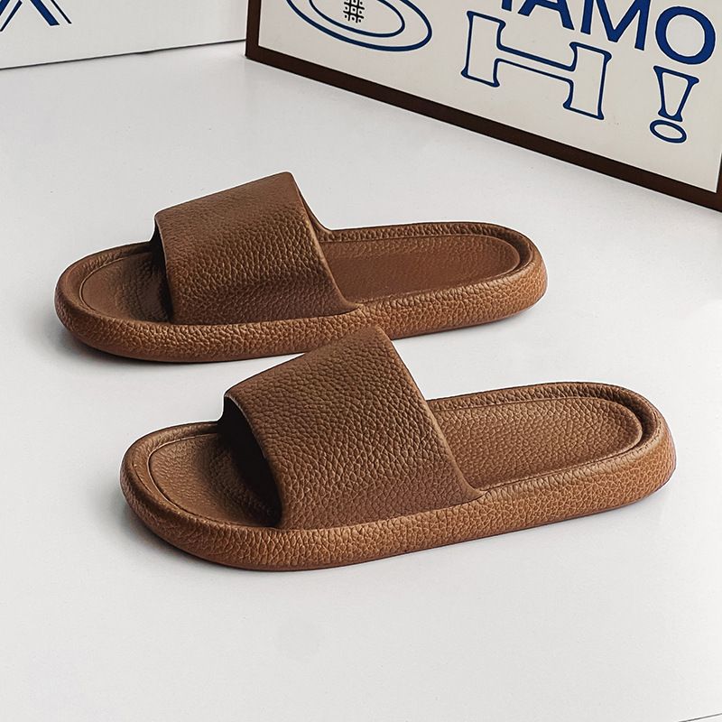 Herrenschuhe, neue, einfarbige, vielseitige, flache Hausschuhe für Zuhause und draußen, lässig, Strand, einzeilig_voghion.com