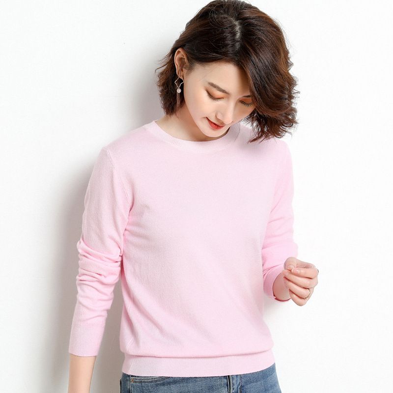 Maglione da donna in versione coreana, girocollo, corto, ampio, tutto abbinato, autunno inverno, maglia sottile_voghion.com